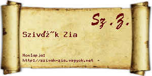 Szivák Zia névjegykártya